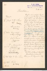 k.k. naturhistorisches Hofmuseum, Intendanzakten 1885-1896 (Hauer), Aktenzahl Z.10/1890, Seite 1